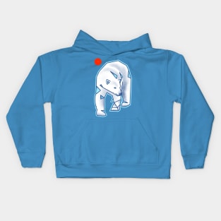 Polar bear and red sun Kids Hoodie